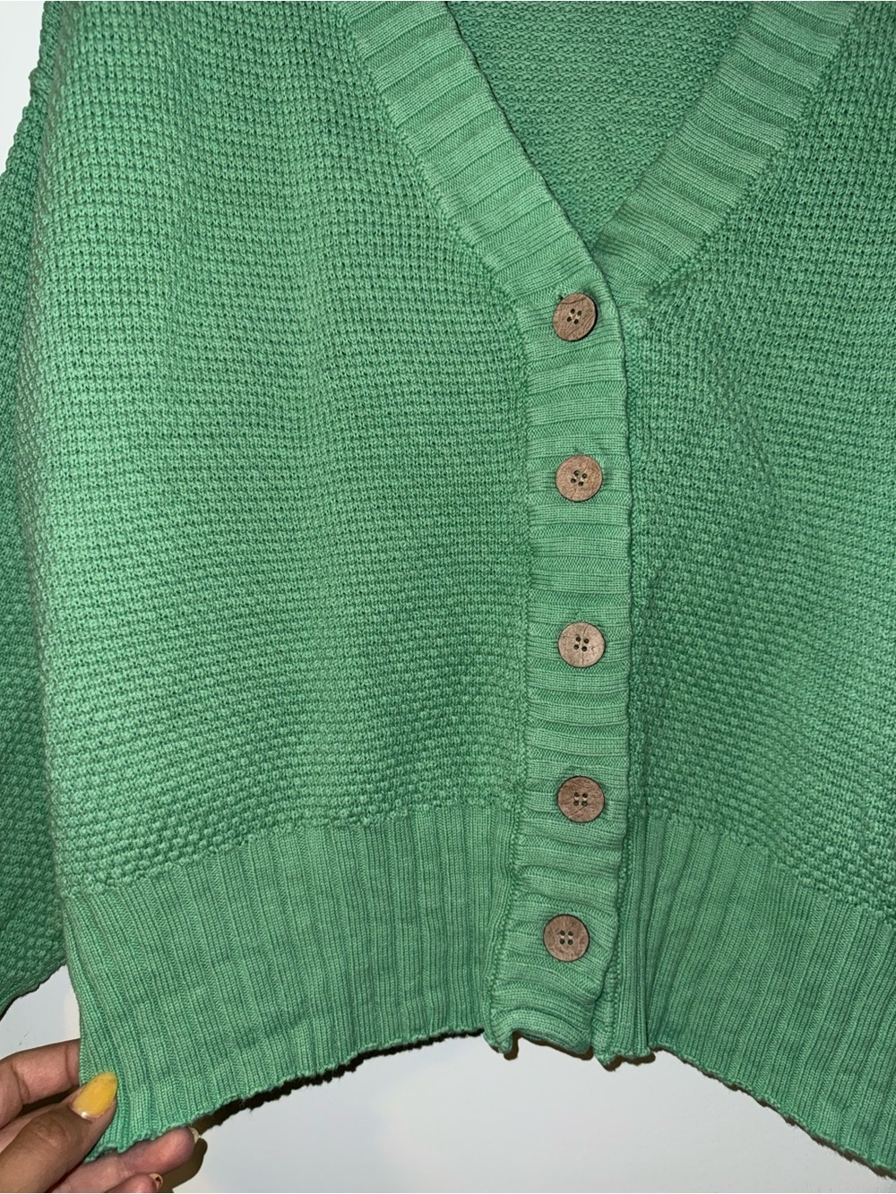 Free People Beach V-Neck Button Front Sweater - Picture 3 of 4